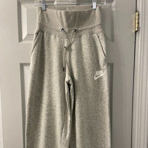 Light Grey Nike High waist wide leg sweat pants Size S
